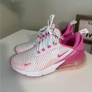 Nike Women's Pink and White Air Max Sneakers